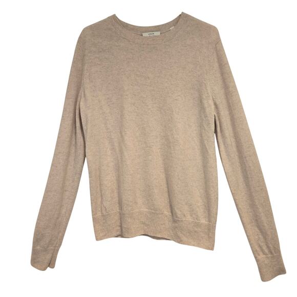 Vince Cashmere Blend Heathered Beige Classic Crewneck Sweater - Size Medium - Picture 2 of 6